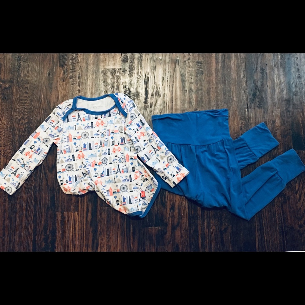 Magnetic Me Blue Globetrotter Bodysuit & Pant Set